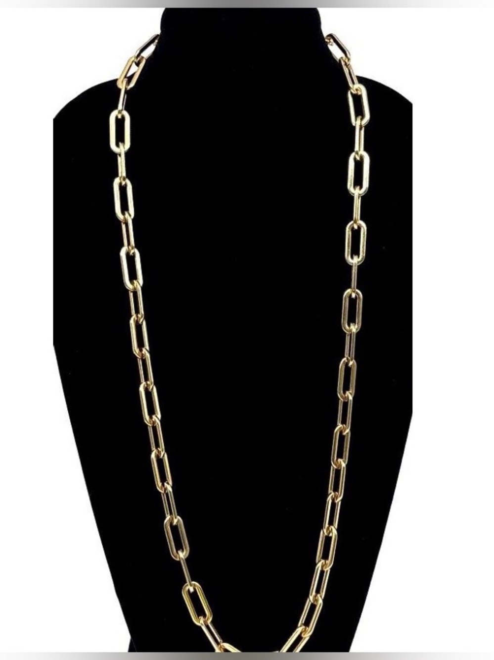 Gold Paperclip Chain stacking Necklace - Women's Jewelry